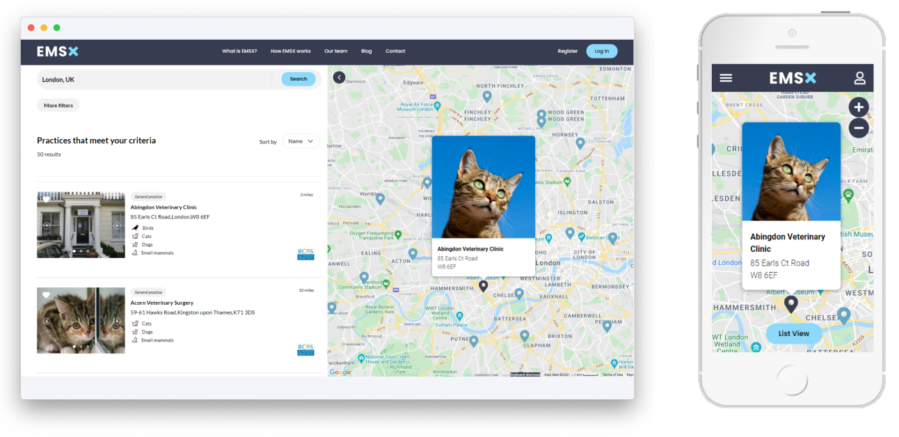 EMSX Site on Desktop and Mobile